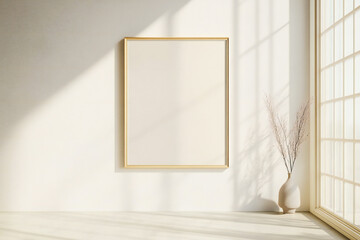 modern living room with frame on wall