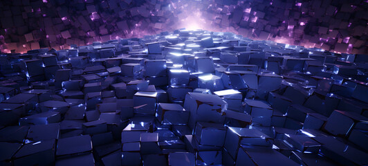 Obraz premium abstract fragmented shapes purple and white, ai generative