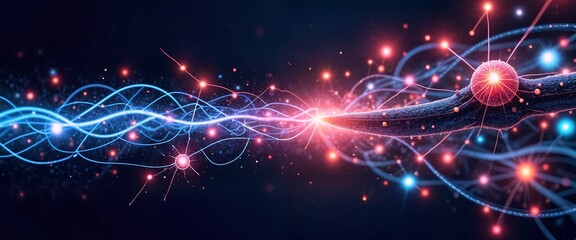 Fototapeta premium Electric Spark Explosion in Dark Space