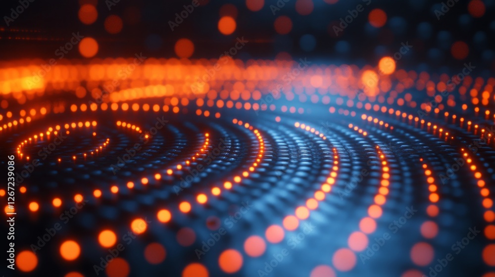 Aufkleber abstract rendering showing swirling patterns of orange light on blue