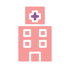 Obraz premium Simplified Hospital Building with Cross Symbol