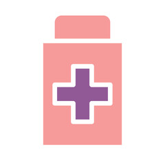 Medical bottle with cross symbol illustration
