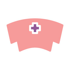 Fototapeta premium Traditional Nurse Cap Symbol in Pink Hue Style