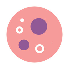 Abstract Pink Planet with Purple Spots Design