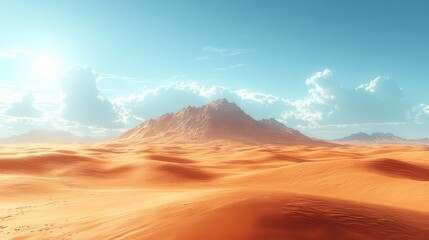 Naklejka premium Serene Desert Landscape under a Bright Sky