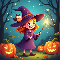 Introducing this delightful Cartoon Witch Illustration collection, perfect for bringing a playful, magical touch to kids&rsquo; books, greeting cards, seasonal ads, and more.