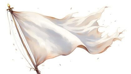 White flag waving in the wind