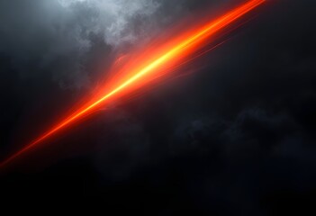 Fototapeta premium Fiery Streak of Energy Against a Dark and Smoky Background