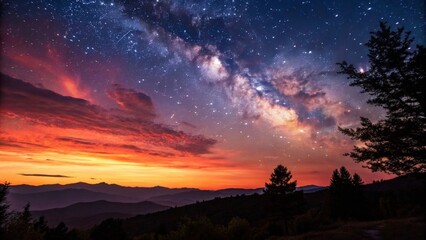 Naklejka premium Cosmic Sunset