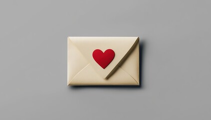 Sending a heartfelt message: Crafting a love letter, expressing affection creatively with a handmade red heart seal, a symbol of romance.