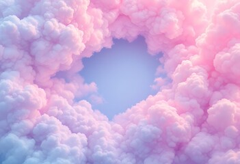 Fototapeta premium Soft Pastel Clouds Against a Clear Blue Sky at Sunrise