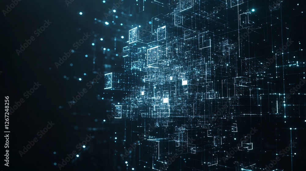 Poster abstract digital network structure futuristic technology background modern data visualization elegan