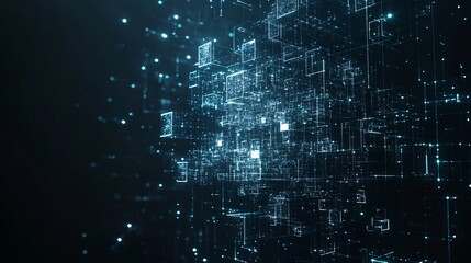 Obraz premium Abstract Digital Network Structure Futuristic Technology Background Modern Data Visualization Elegant Blue Glow Lines Complex System Design 