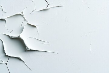 Fototapeta premium Cracked White Paint on Wall Creating Abstract Texture