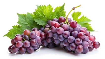 Fototapeta premium Red Grapes with Leaves