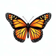 Obraz premium A vivid butterfly with striking orange and black wings, symbolizing beauty and transformation in nature.