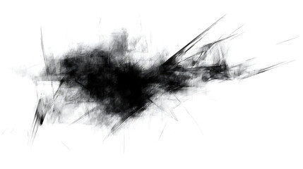 Fototapeta premium Abstract Cloud of Darkness and Sharp Edges Unleashing Minimalist Art Style Amidst the White Background