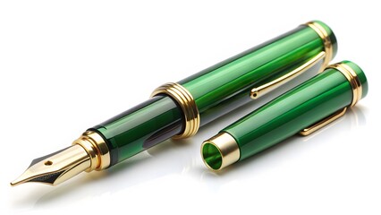 Fototapeta premium Green Fountain Pen and Cap