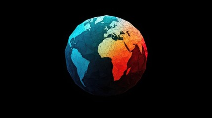 Fototapeta premium Vibrant low-poly earth illustration representing global diversity and interconnectedness