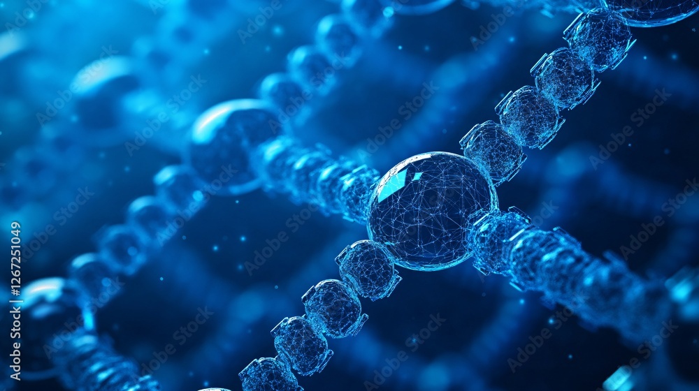 Poster abstract blue network digital structure modern technology background futuristic data science innovat