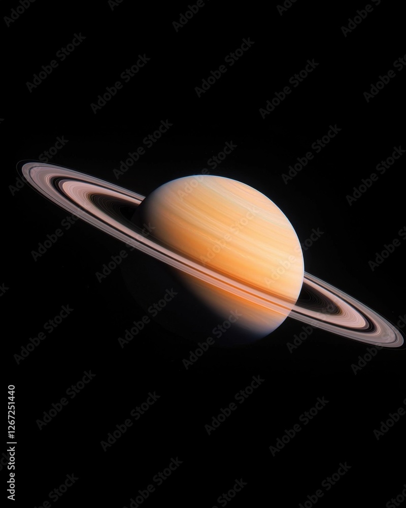 Poster exploring planet saturn outer space astronomy image cosmic environment telescope view science concep