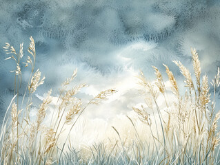 Obraz premium Beautiful digital landscapes imitating watercolors.