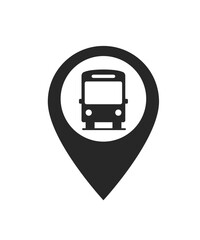 Bus station map pin. Bus station location pin. GPS bus location symbol for apps and websites stock illustration