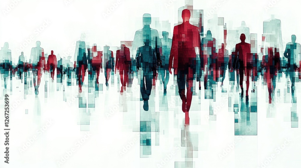 Poster diverse silhouettes created through generative ai technology illustrating unity in variety