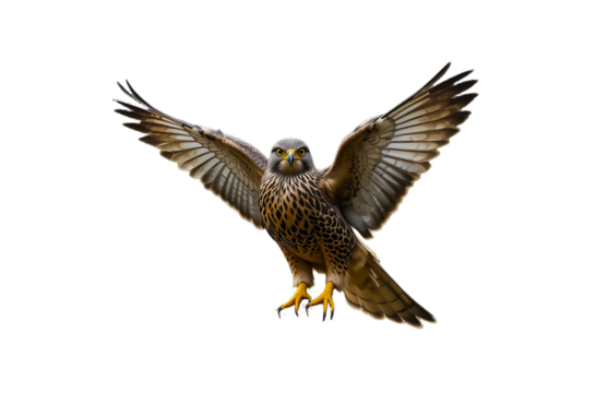 Large falcon on a transparent background