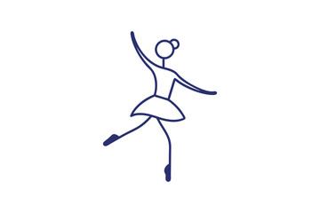Elegant Ballet Dancer Line Art Vector Design