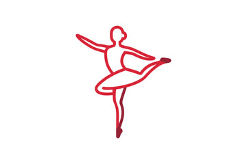 Elegant Ballet Dancer Line Art Vector Design