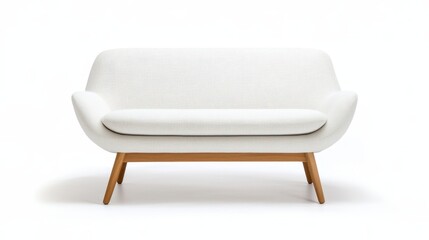 Modern white chair on minimalist white background study in simplicity and design