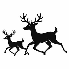 Deer Vector Illustration. Majestic Wildlife Silhouettes and Detailed Art.