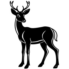 Deer Vector Illustration. Majestic Wildlife Silhouettes and Detailed Art.