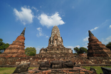 The current condition of Wat Ratchaburana, Ayutthaya Province, Thailand, which was destroyed by the...