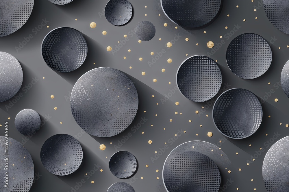 Poster seamless grey circle vector design with dot gradient for brochure layout