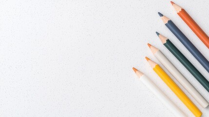 Obraz premium Colored Pencils on White Background