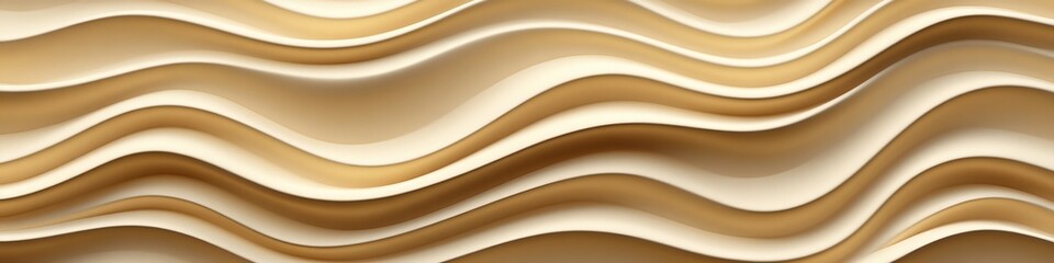 Obraz premium Delicate Curves A Minimalist 3D Wave Pattern in Monochromatic Ivory for Abstract Backgrounds