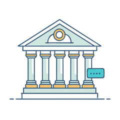 courthouse icon, courthouse vector illustration-simple illustration of courthouse, perfect for courthouse logos and icons