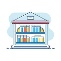 Obraz premium library icon, library vector illustration-simple illustration of library, perfect for library logos and icons