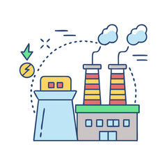 Fototapeta premium power plant icon, power plant vector illustration-simple illustration of power plant, perfect for power plant logos and icons