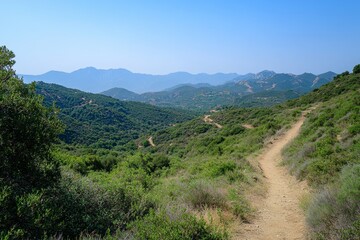 Fototapeta na wymiar Hiking Trail In Mountains, 