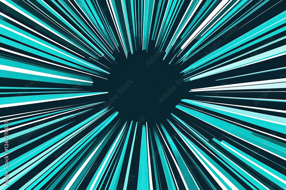 Poster dynamic turquoise line burst design for engaging backgrounds and visual graphics