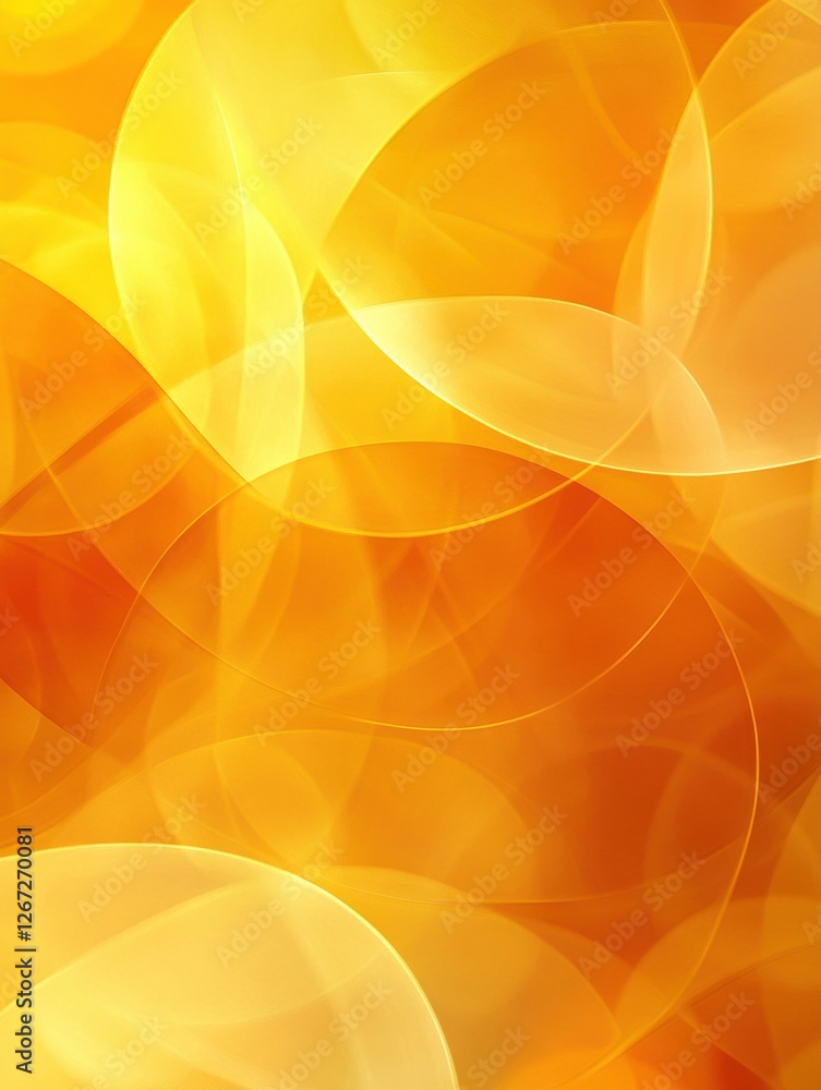 Poster Bright abstract background featuring warm yellow and orange hues with soft shapes and smooth transitions. Generative AI