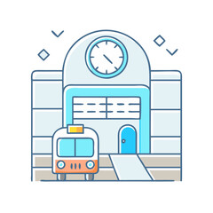 subway station icon, subway station vector illustration-simple illustration of subway station, perfect for subway station logos and icons