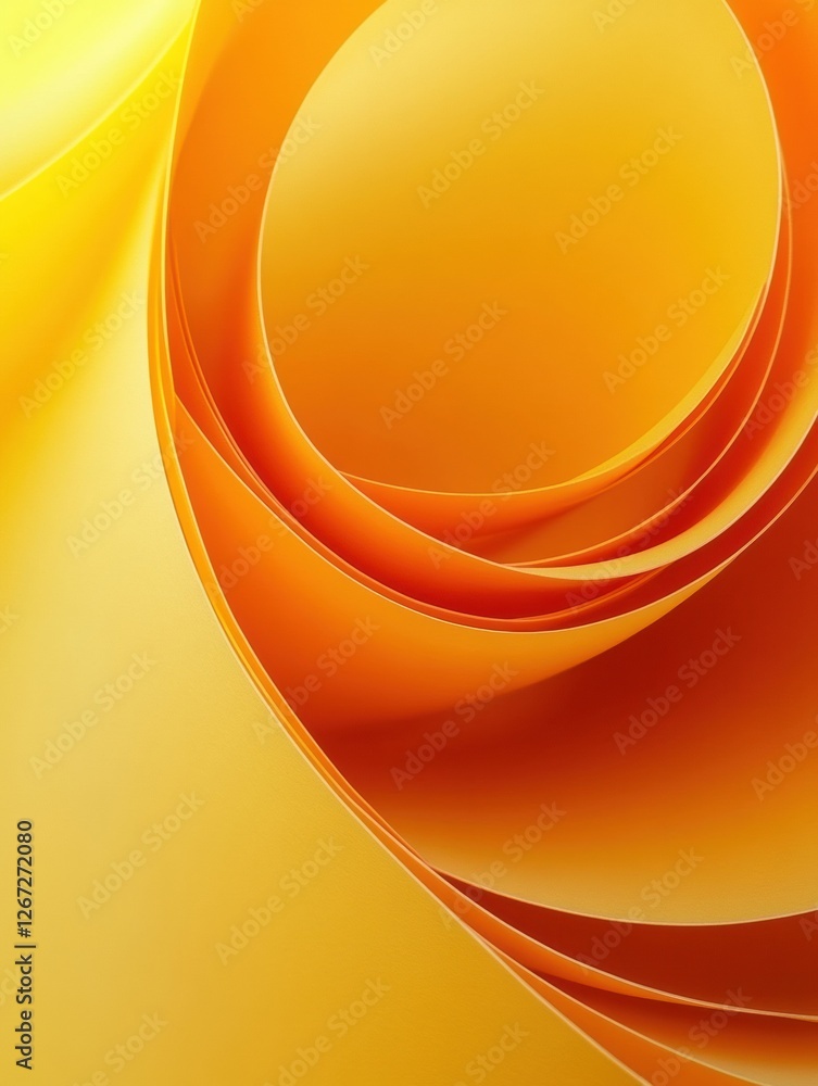 Leinwandbilder bright orange and yellow abstract design with swirling shapes creating a sense of flow and lightness