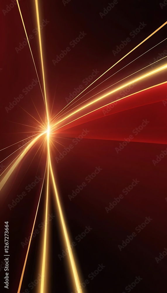 Aufkleber radiant light streams bursting forth on deep red gradient background