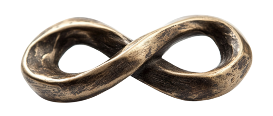 Bronze infinity symbol, transparent cutout background