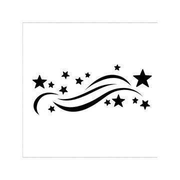recommend clip art: Abstract Starry Swirl Design Element - Black and White Vector Illustration