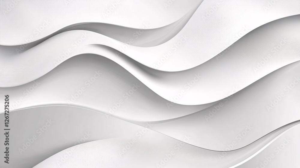 Poster elegant white abstract wave background design modern smooth flowing curves grey subtle texture digit
